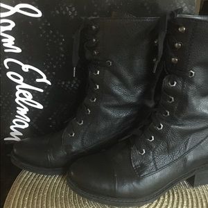Sam Edelman Black combat leather boots